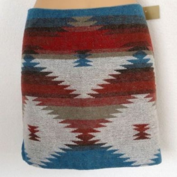 American Eagle Wool Blend Aztec Mexican Skirt NWT - Picture 3 of 7